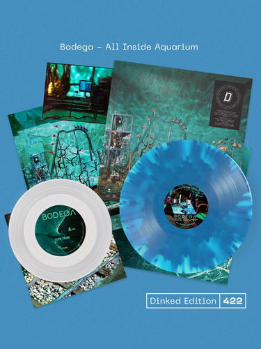 DINKED #422 - Cloudy Effect Sea Blue & Transparent Light Blue Vinyl + Bonus 7"