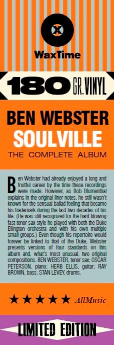 THE BEN WEBSTER QUINTET - Soulville (Reissue)