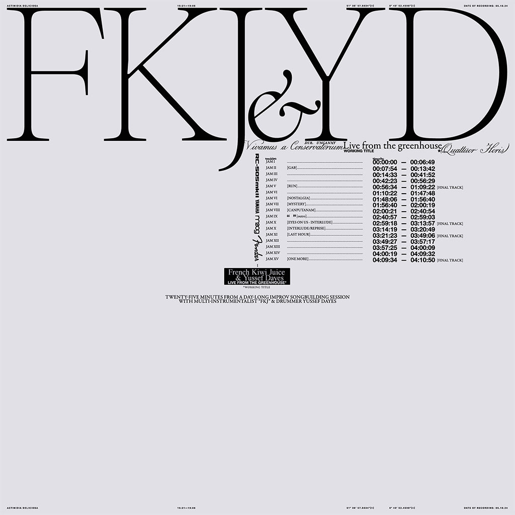 FKJ & YUSSEF DAYES - Live From The Greenhouse - LP - Vinyl [FEB 20