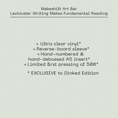 MAKESHIFT ART BAR - Lackluster Writing Makes Fundamental Reading
