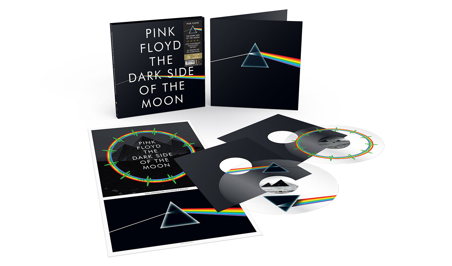 PINK FLOYD - The Dark Side Of The Moon (50th Anniversary Collector's Edition) - 2LP - 180g Crystal Clear Vinyl with UV Printed Artwork [APR 19]