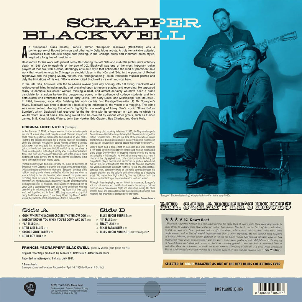 SCRAPPER BLACKWELL - Mr. Scrapper's Blues (2024 Reissue with Bonus Track) - LP - 180g Vinyl [MAY 31]