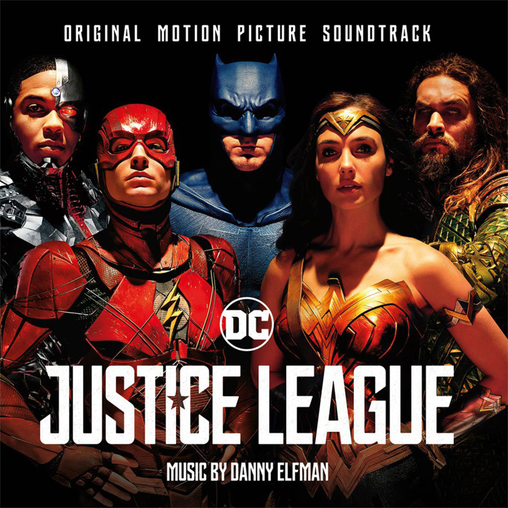 DANNY ELFMAN - Justice League - Original Soundtrack - 2LP (w/ Sticker Sheet of Characters) - Gatefold 180g Flaming Coloured Vinyl