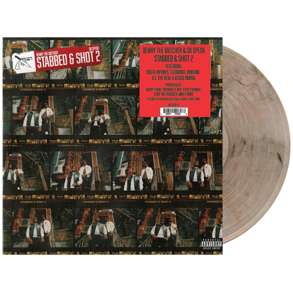 38 SPESH & BENNY - Stabbed & Shot 2 - LP - Clear w/ Red & Black Swirl Coloured Vinyl