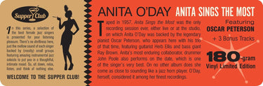 ANITA O'DAY - Sings The Most feat. Oscar Peterson (2024 Reissue with 3 Bonus Tracks) - LP - 180g Vinyl