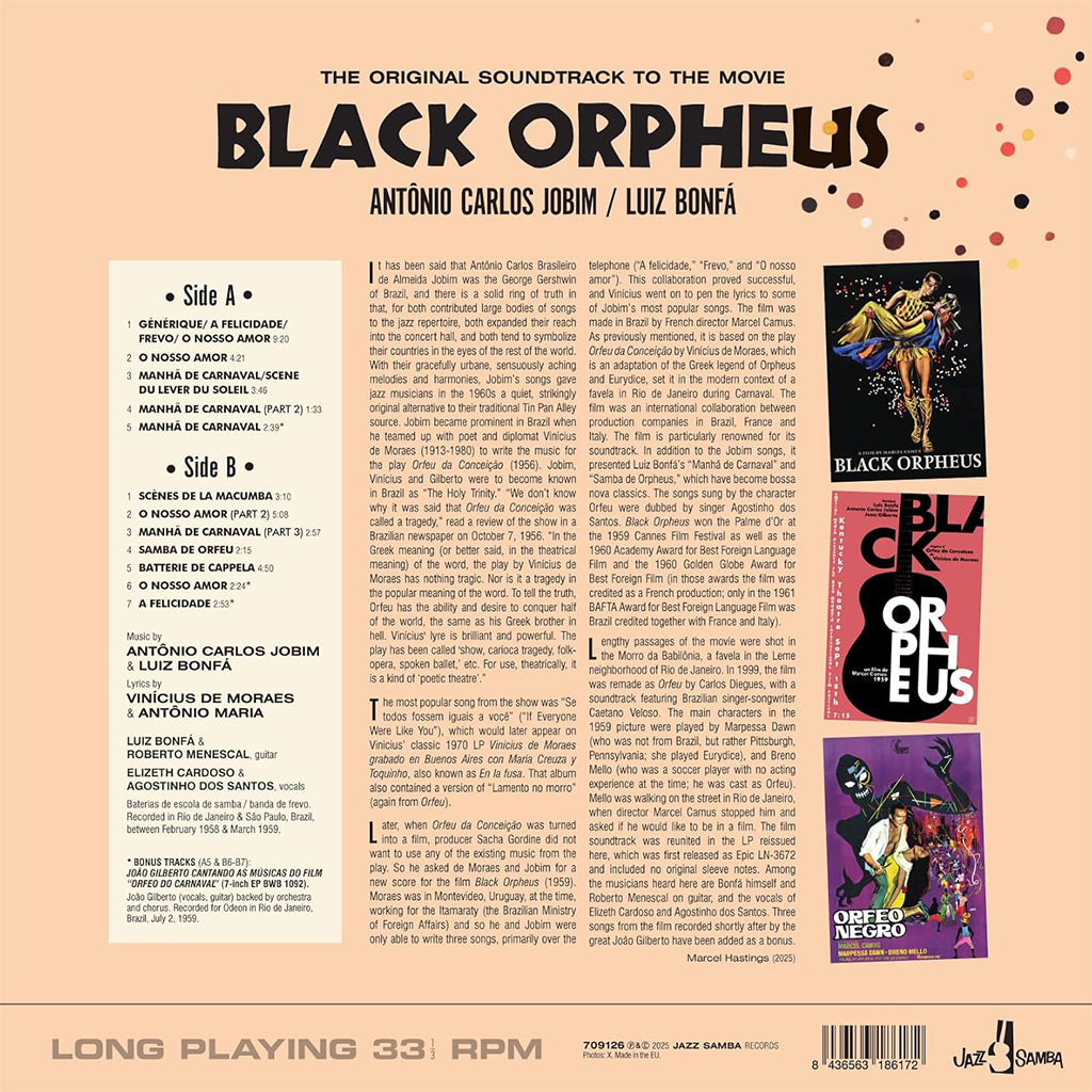 ANTONIO CARLOS JOBIM and LUIZ BONFÁ - Black Orpheus (Reissue w/ 3 Bonus tracks) - LP - 180g Vinyl [APR 18]