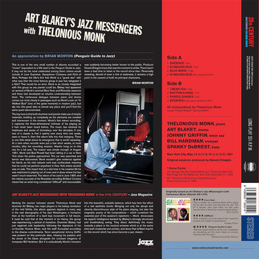 ART BLAKEY - Art Blakey's Jazz Messengers With Thelonious Monk (Reissue with 2 Bonus tracks) - LP - 180g Red Vinyl