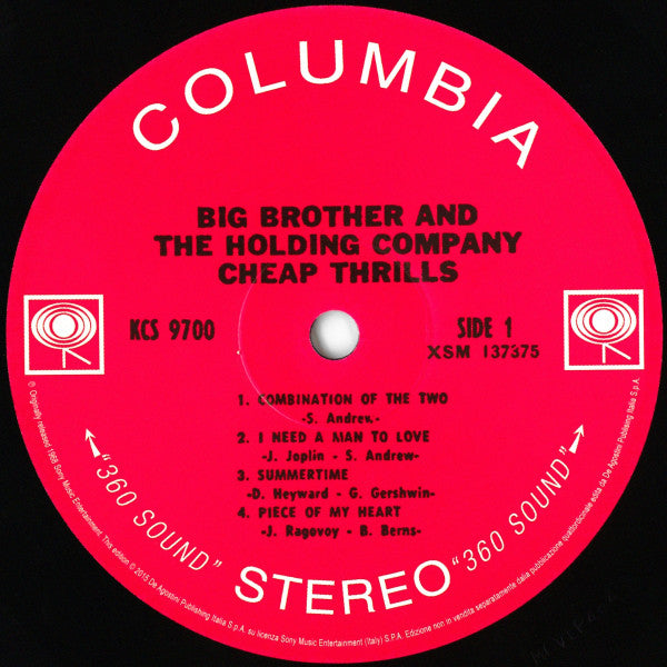 BIG BROTHER & THE HOLDING COMPANY/ JANIS JOPLIN - Cheap Thrills- LP - Vinyl