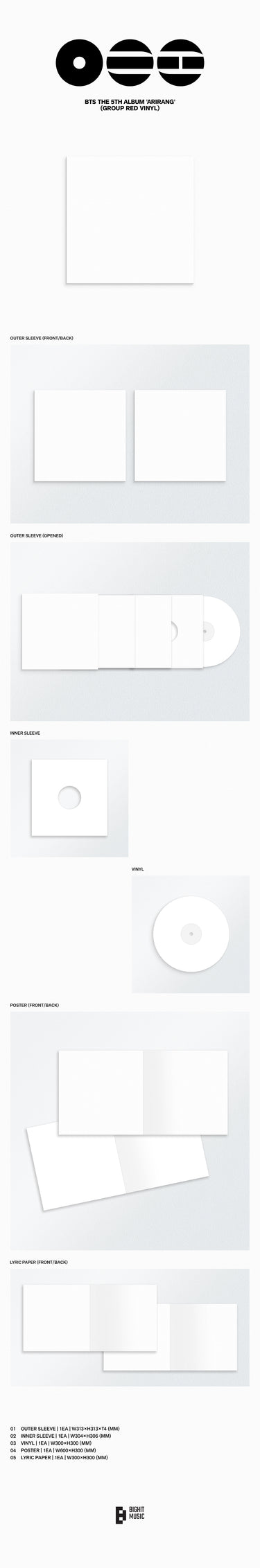 BTS - BTS 5th Album 'ARIRANG' - LP - Group Red Vinyl [MAR 20]