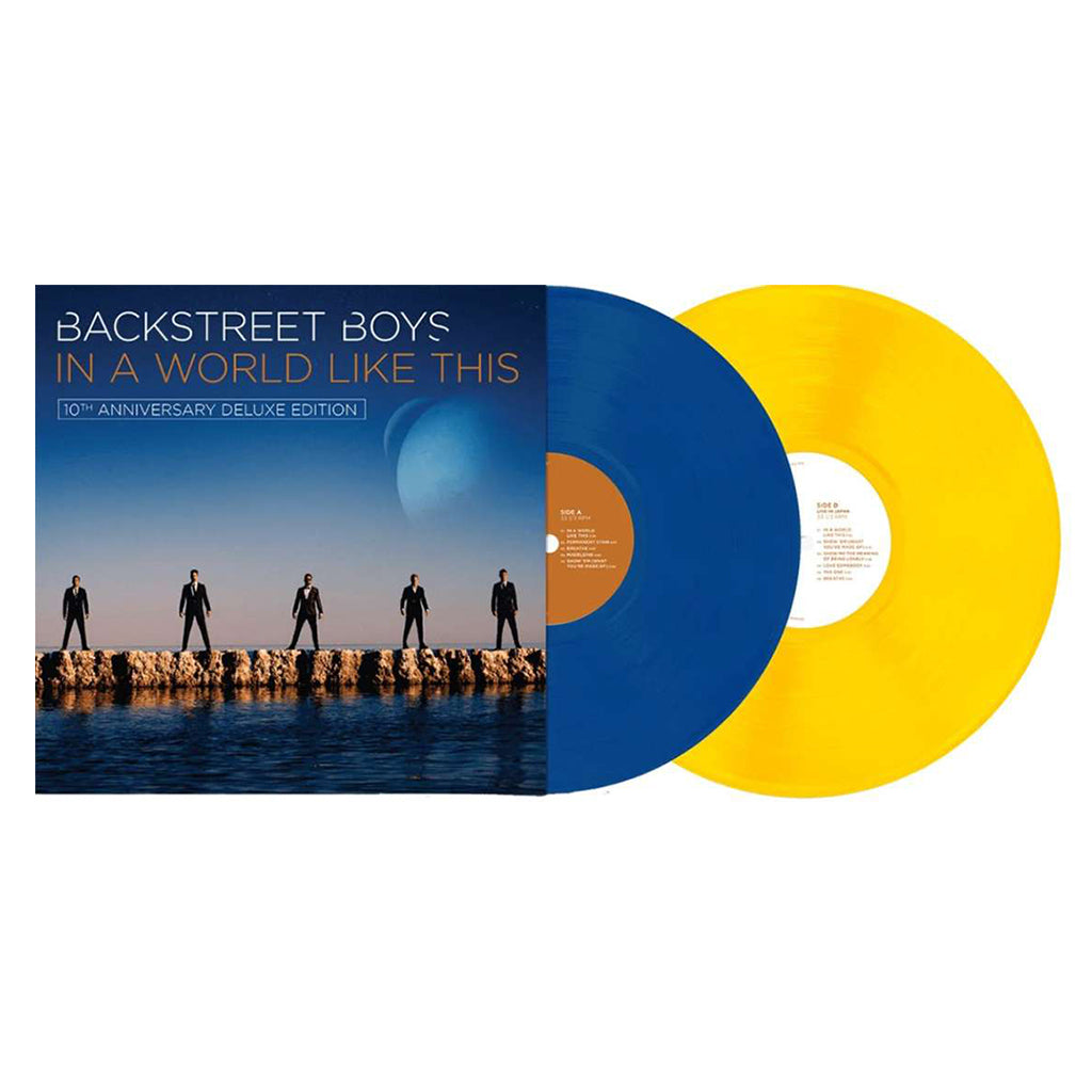 BACKSTREET BOYS - In A World Like This (10th Anniversary Deluxe Edition) - 2LP - Blue / Yellow Vinyl