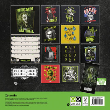 MOVIE CALENDAR - Beetlejuice 2 Movie 2025 LP-sized Calendar