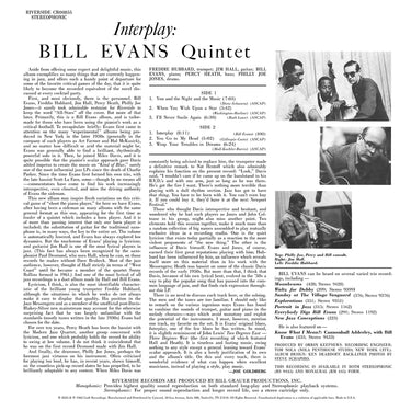 BILL EVANS QUINTET - Interplay (Original Jazz Classics Series) - LP - Deluxe 180g Vinyl