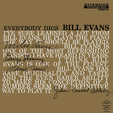 BILL EVANS TRIO - Everybody Digs Bill (Analogue Productions Reissue) - 2LP (45rpm) - Deluxe 180g Audiophile Vinyl [DATE TBC]