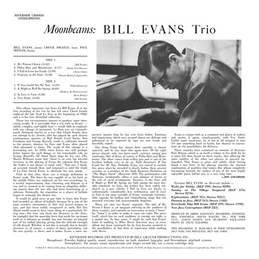 THE BILL EVANS TRIO - Moon Beams (Original Jazz Classics Series) - LP - Deluxe 180g Vinyl