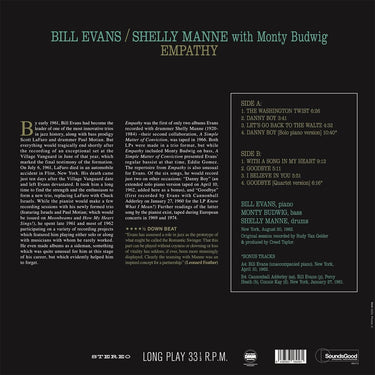 BILL EVANS, SHELLY MANNE & MONTY BUDWIG - Empathy (2023 Reissue with 2 Bonus Tracks) - LP - 180g Vinyl