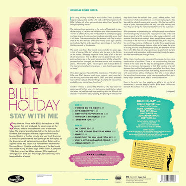 BILLIE HOLIDAY - Stay With Me (2024 Reissue with 4 Bonus Tracks) - LP - 180g Vinyl