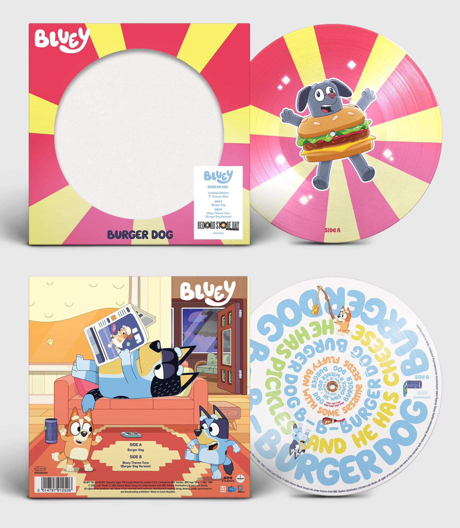 Bluey - Burger Dog / Bluey Theme Tune (Burger Dog Version) - 7" Picture Disc  [Record Store Day 2025]