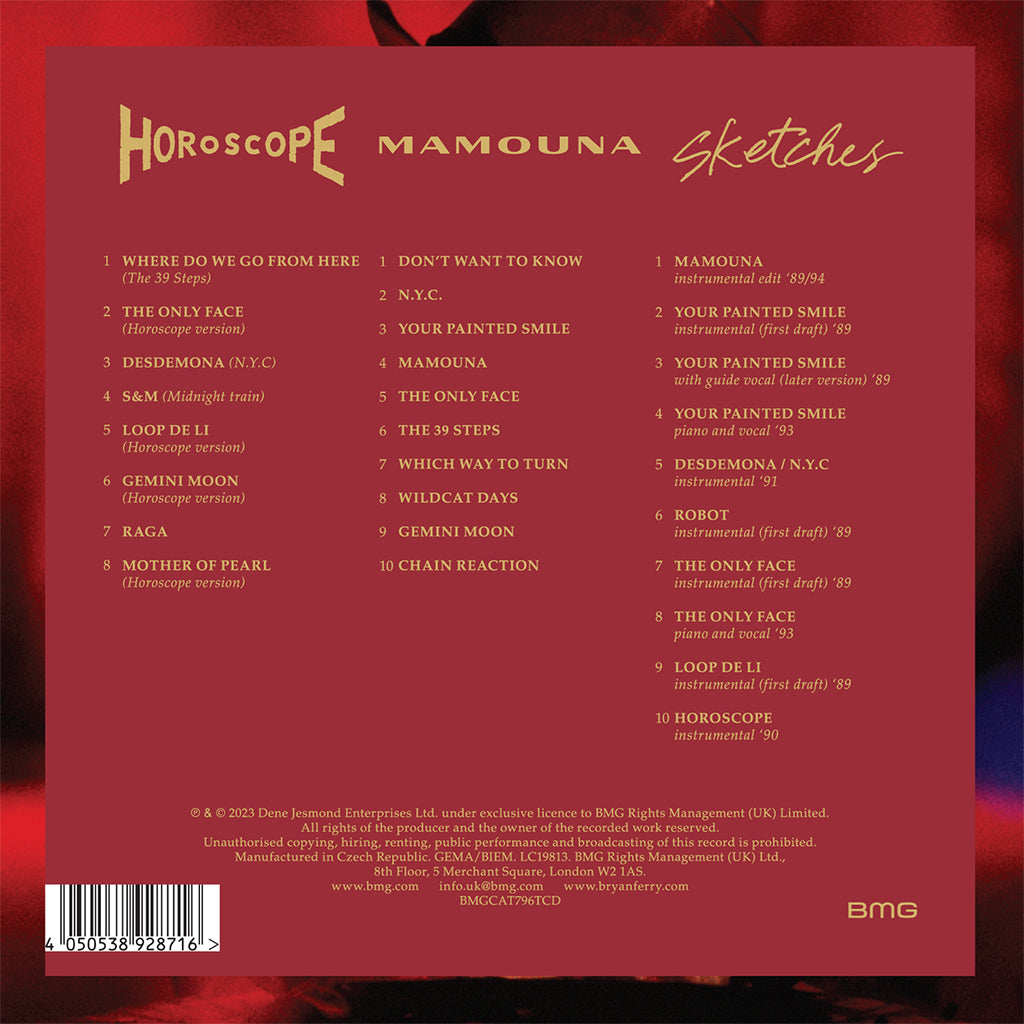 BRYAN FERRY - Mamouna / Horoscope (2023 Reissue) - 3CD - Deluxe Clamshell Box