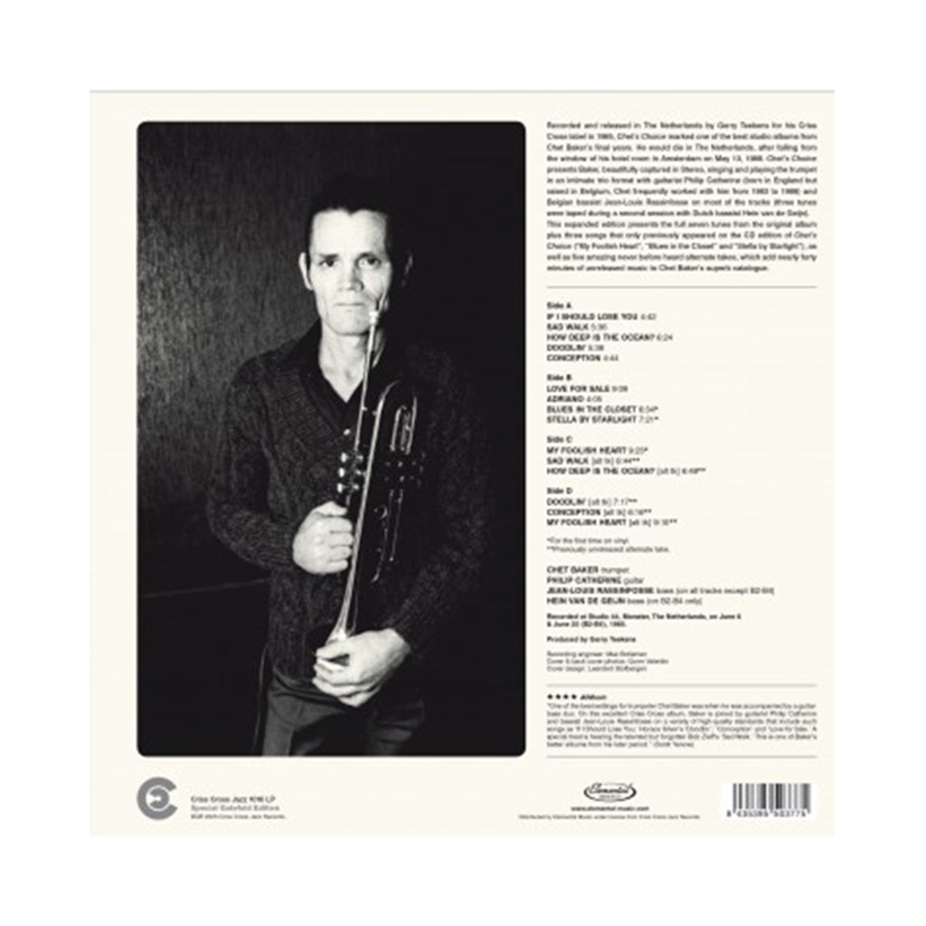 CHET BAKER TRIO - Chet’s Choice (Expanded Edition) [RSD Indie Exclusive] - 2LP - 180g Vinyl