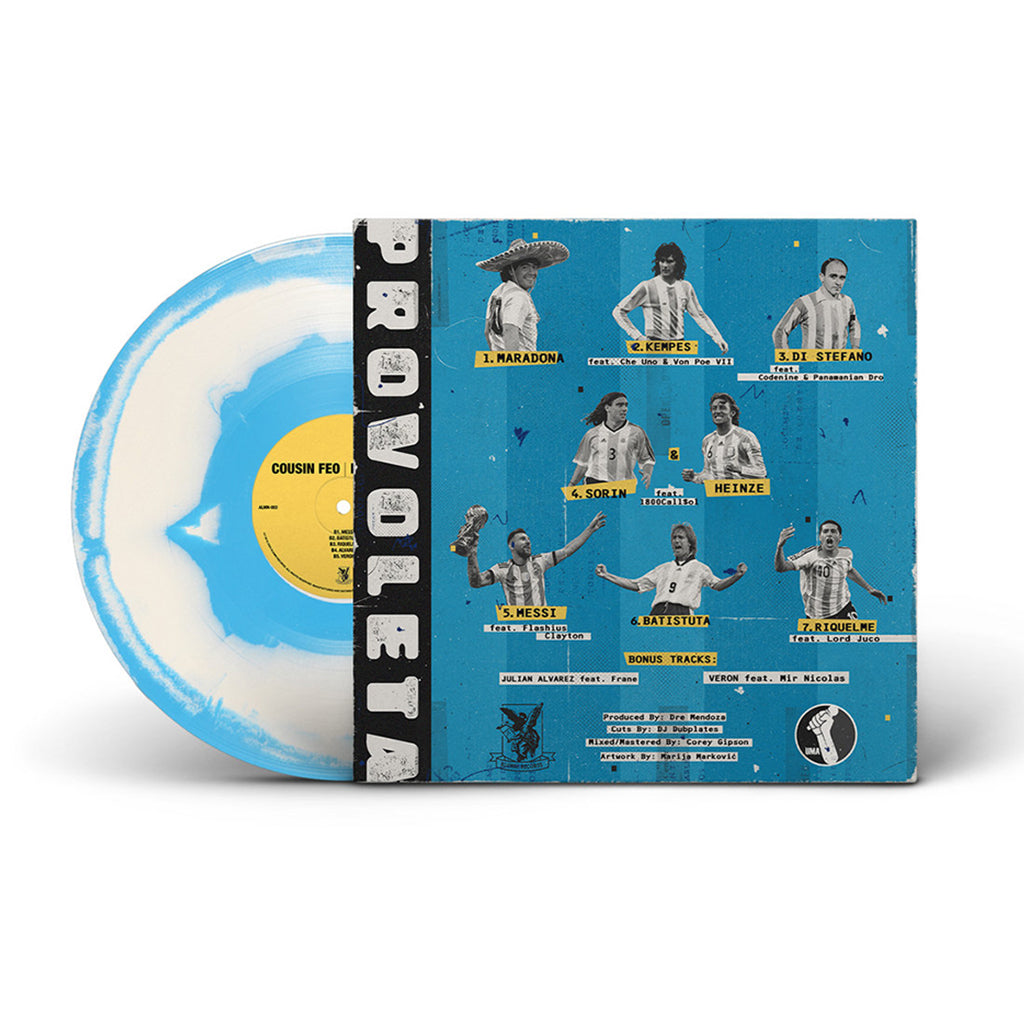 COUSIN FEO AND DRE MENDOZA - Provoleta (5th Anniversary) - LP - Blue & White Colour-in-Colour Vinyl [APR 17]