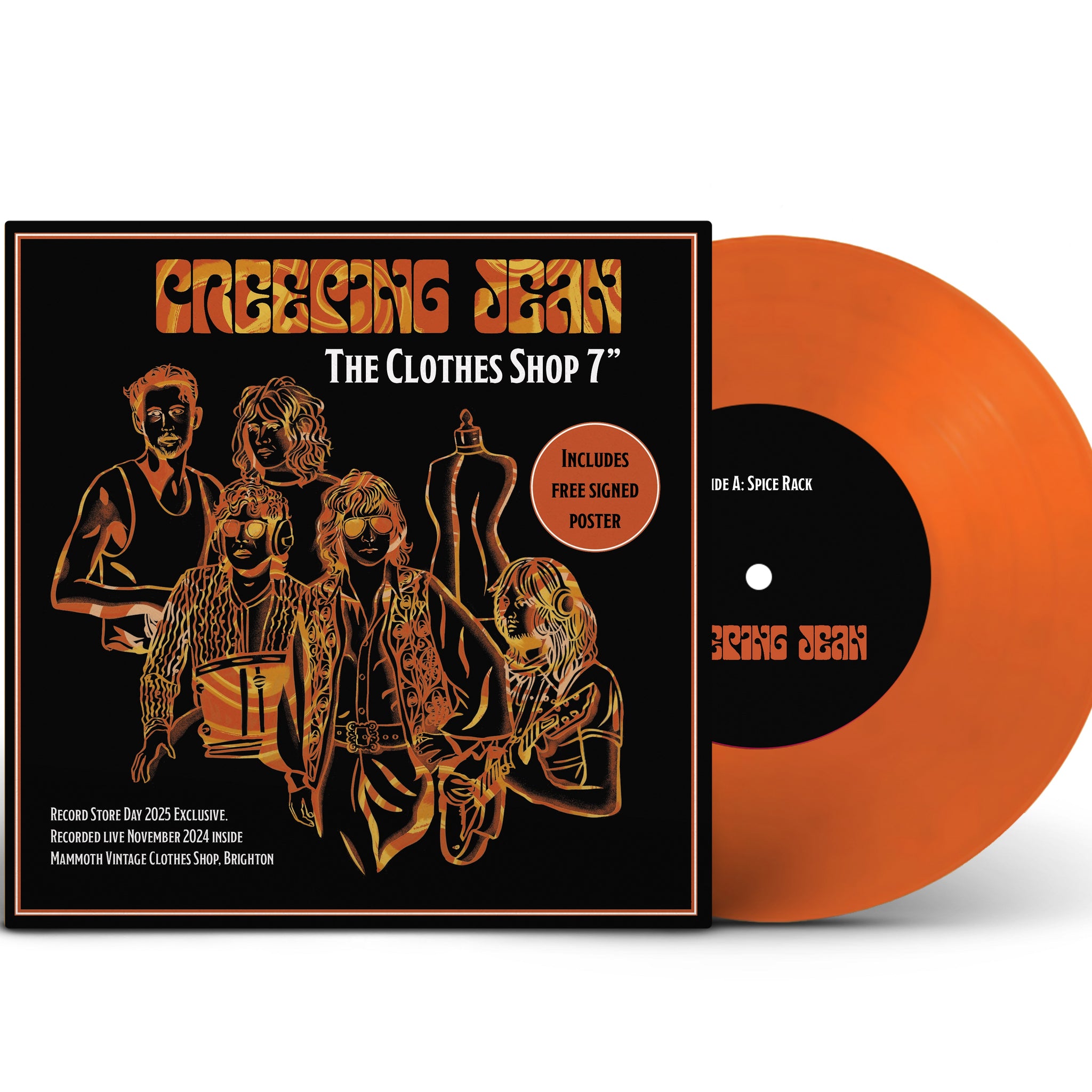 Creeping Jean - The Clothes Shop - 7" Orange Vinyl With Signed Poster  [Record Store Day 2025]