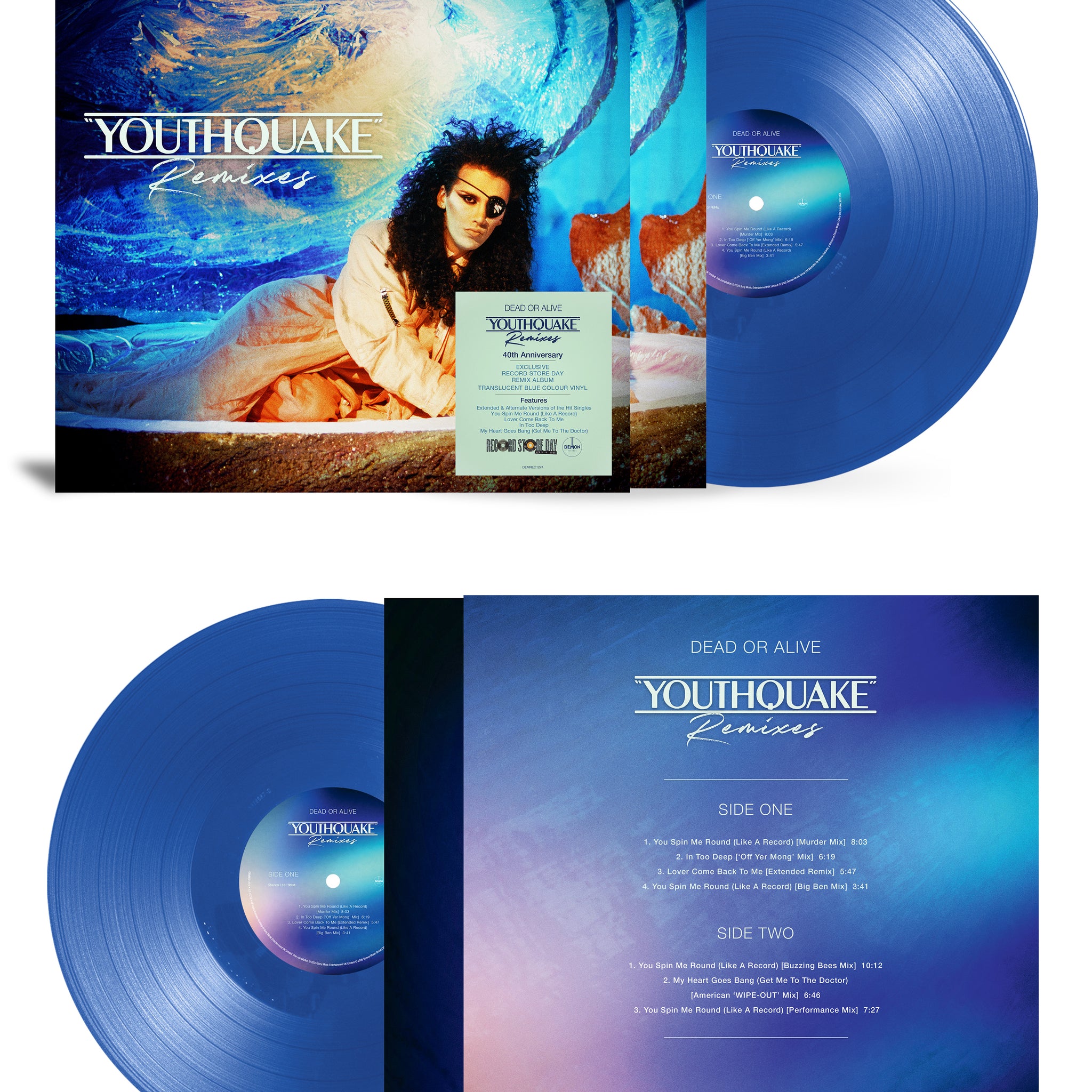 Dead Or Alive - Youthquake Remixes - 1LP - 140g Translucent Blue Vinyl  [Record Store Day 2025]