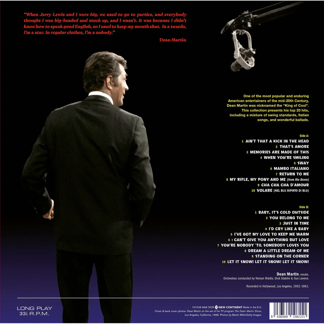 DEAN MARTIN - Greatest Hits - LP - 180g Black Vinyl [NOV 14]