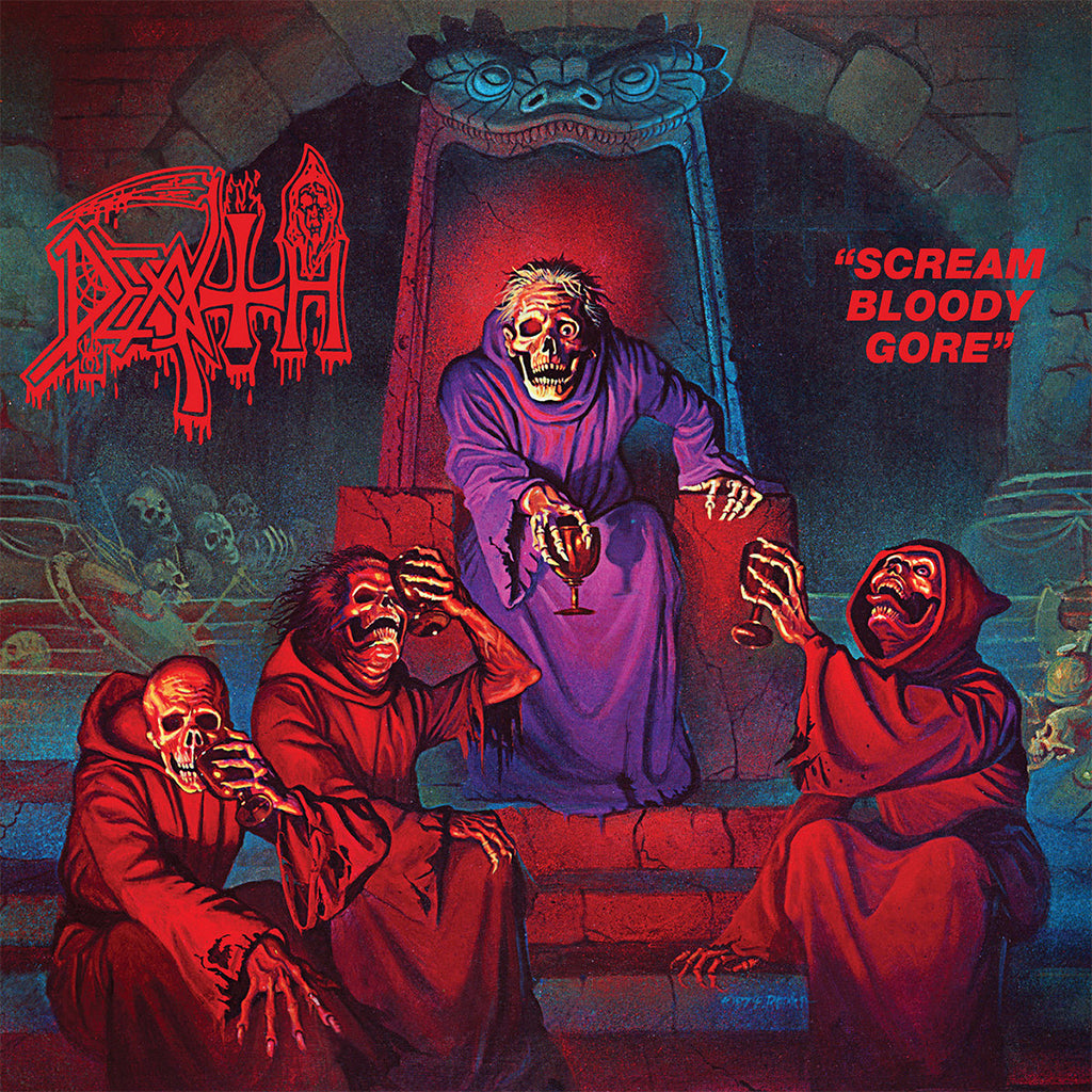 DEATH - Scream Bloody Gore (2024 Repress) - LP - Deluxe Neon Violet, Bone White & Red Tri Colour Merge with Splatter Vinyl [APR 12]