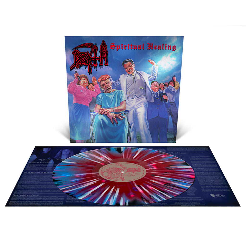 DEATH - Spiritual Healing (2024 Repress) - LP - Deluxe Red, Cyan Blue & Black Tri Colour Merge with Splatter Vinyl [APR 12]