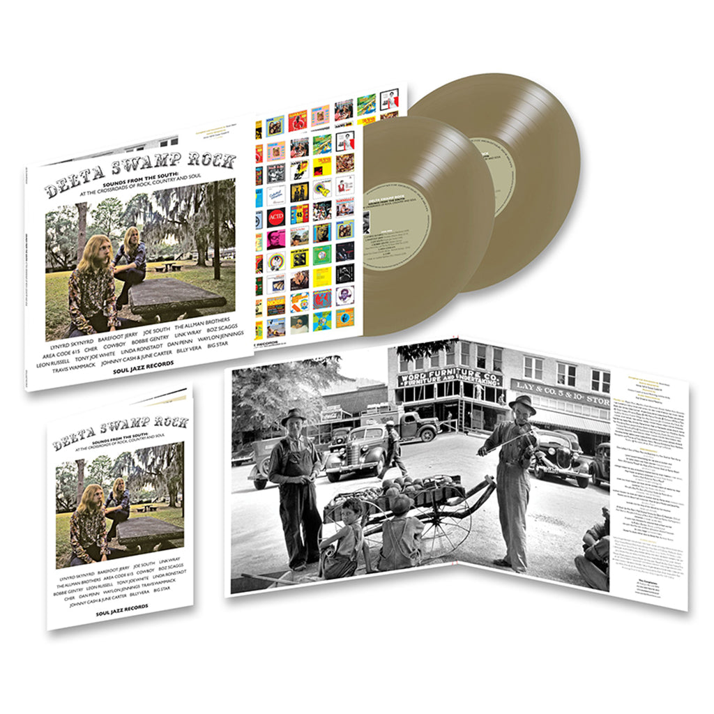 VARIOUS - Delta Swamp Rock - Sounds From The South: At The Crossroads Of Rock, Country And Soul (2023 Reissue w/ 12 Page Zine) - 2LP - Gold Vinyl