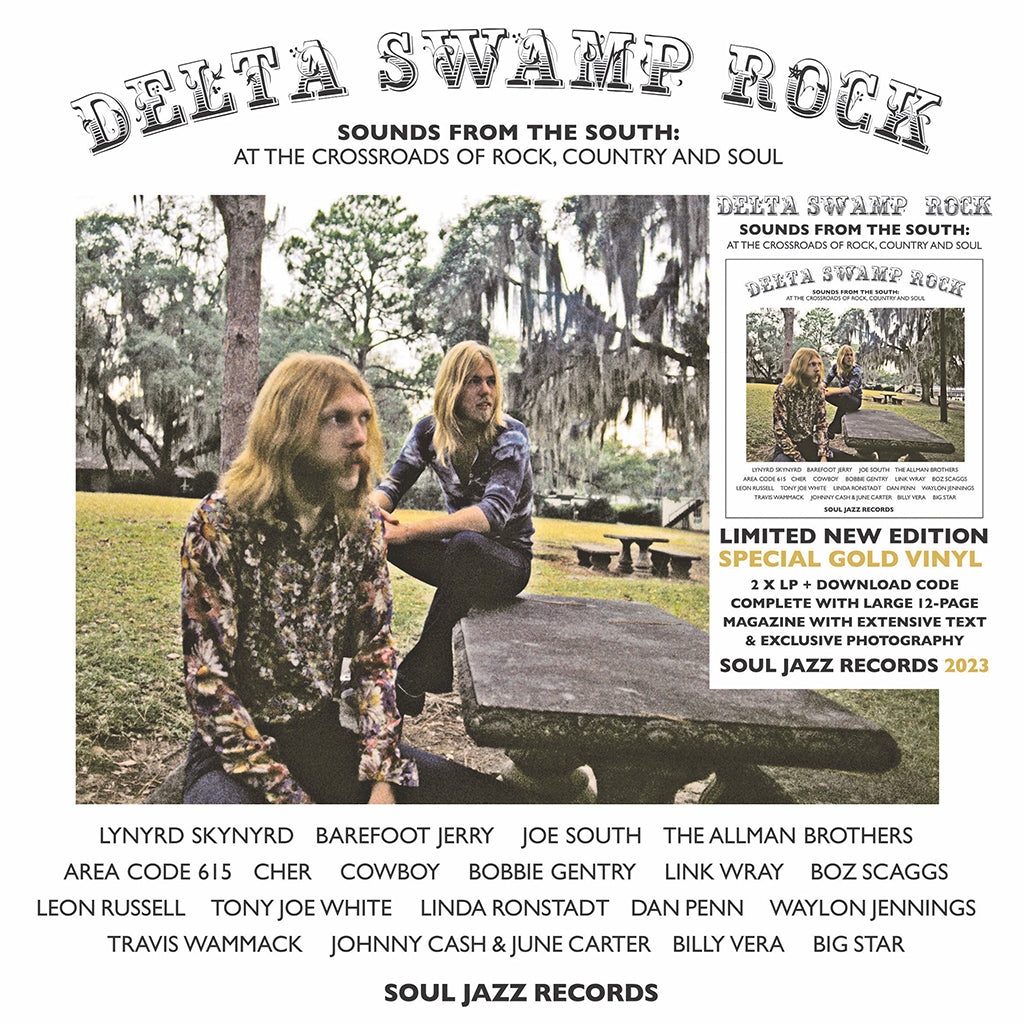 VARIOUS - Delta Swamp Rock - Sounds From The South: At The Crossroads Of Rock, Country And Soul (2023 Reissue w/ 12 Page Zine) - 2LP - Gold Vinyl