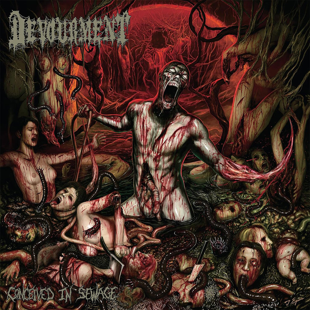 DEVOURMENT - Conceived In Sewage (10th Anniversary) - LP - Tri-Color Merge with Swamp Green, Red and Bone White Splatter Vinyl [NOV 17]