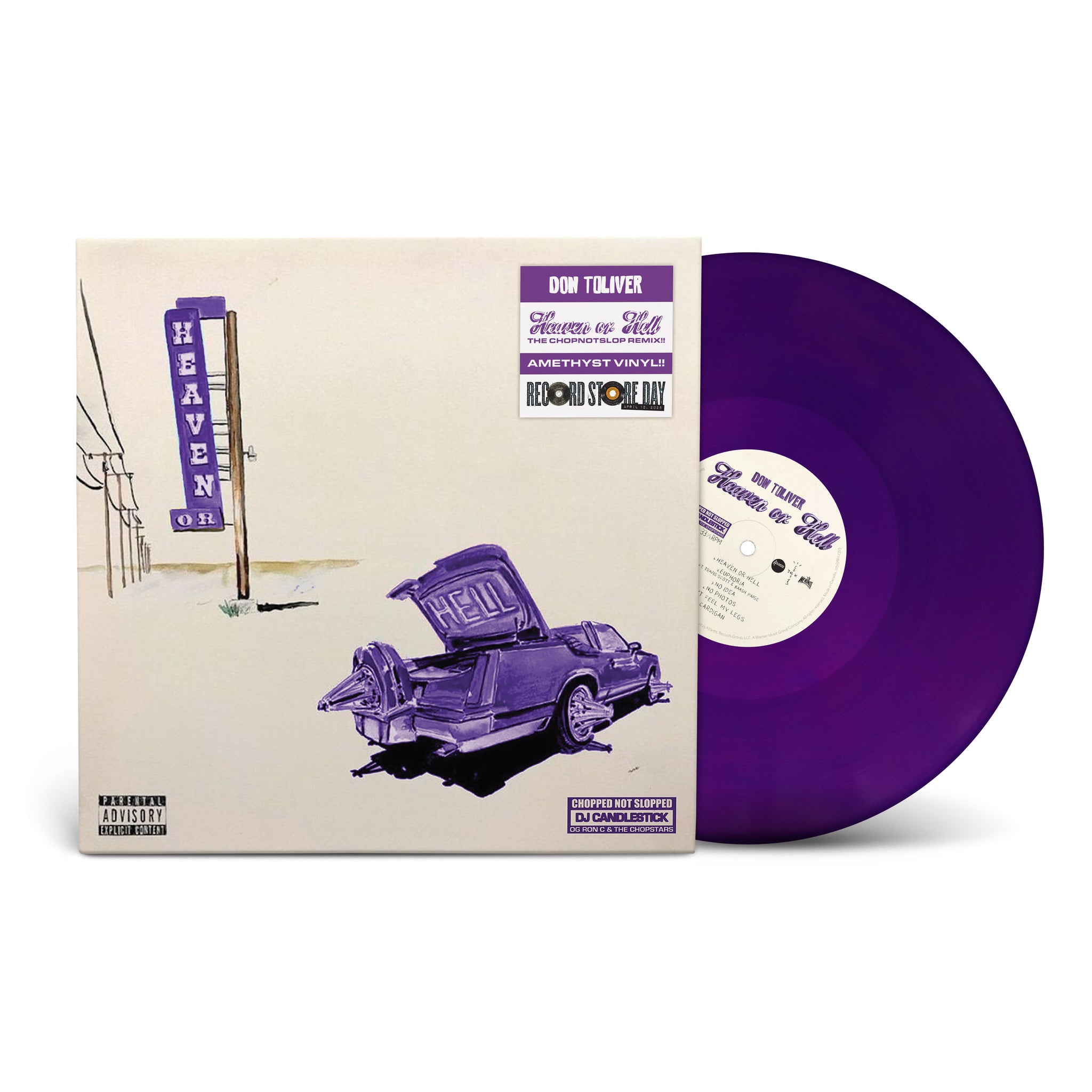 Don Toliver - Heaven or Hell (Chopnoslop Remix) (5th Anniversary Edition) - 12" Amethyst Color Vinyl   [Record Store Day 2025]