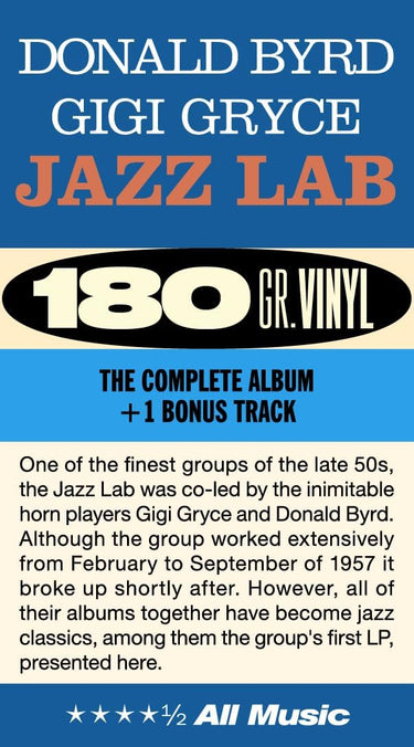 DONALD BYRD & GIGI GRYCE - Jazz Lab (2024 SoundsGood Reissue with Bonus Track) - LP - 180g Vinyl