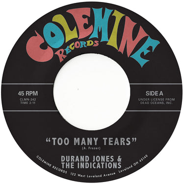DURAND JONES & THE INDICATIONS - Too Many Tears / Cruisin' To The Parque - 7'' - Sea Glass Blue Vinyl