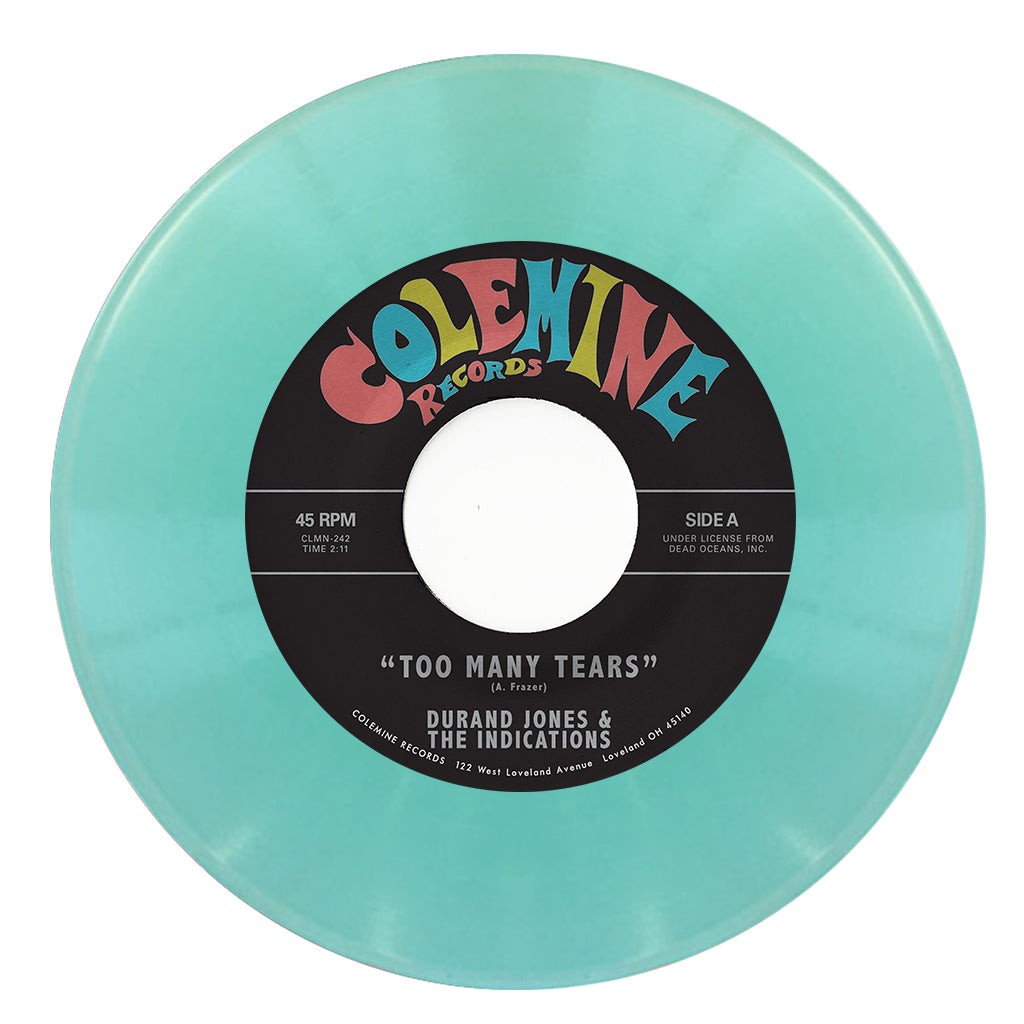 DURAND JONES & THE INDICATIONS - Too Many Tears / Cruisin' To The Parque - 7'' - Sea Glass Blue Vinyl