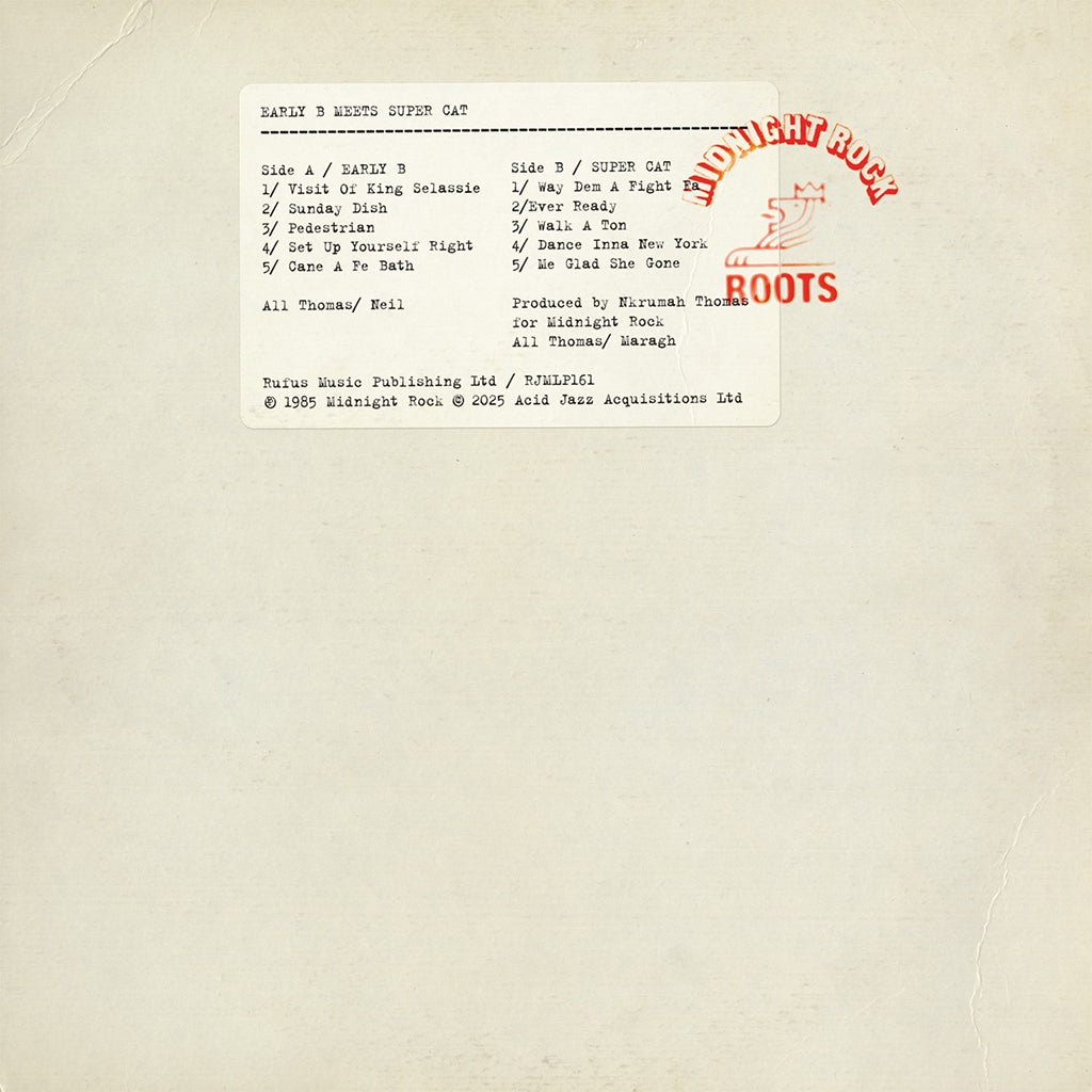 EARLY B & SUPER CAT - Early B Meets Super Cat - LP - Vinyl