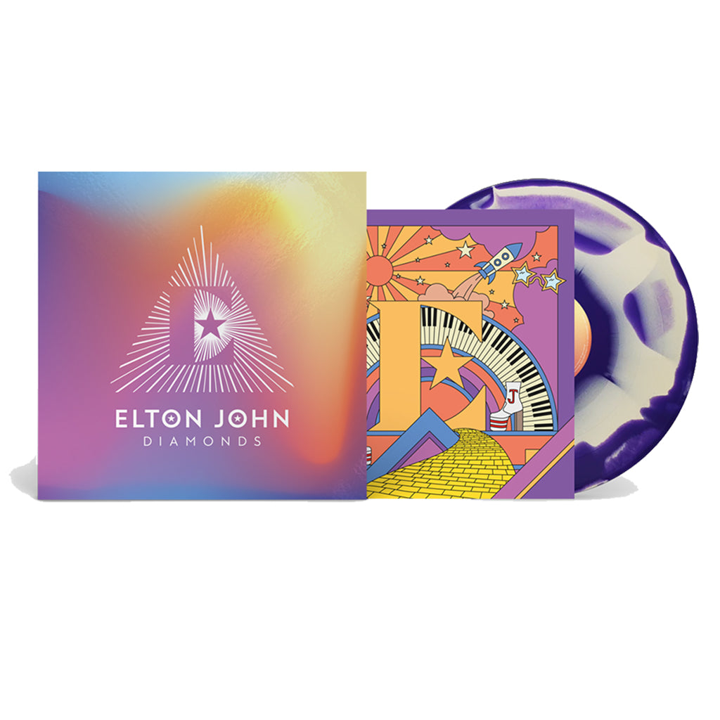 ELTON JOHN - Diamonds (Pyramid Edition with Print) - LP - Purple & White Colour Vinyl