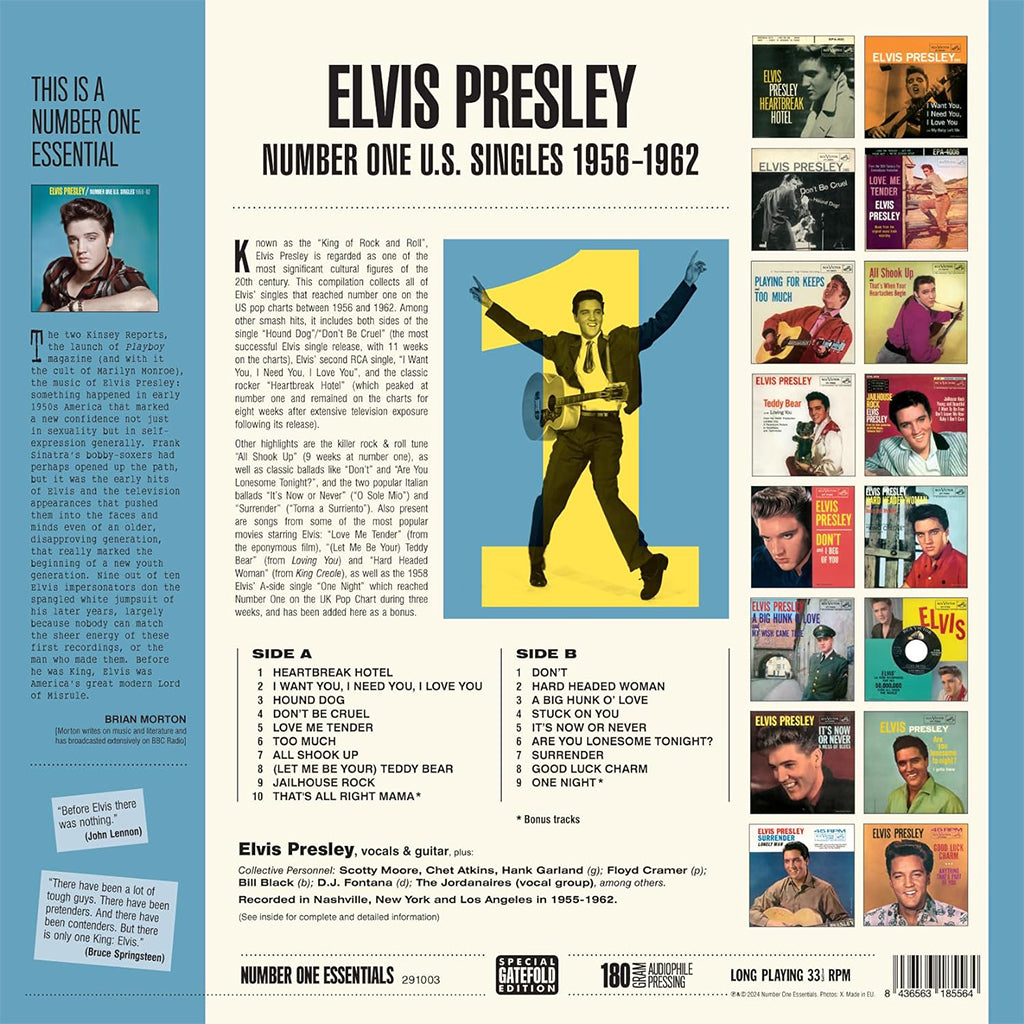 ELVIS PRESLEY - Number One U.S. Singles 1956-62 - LP - Gatefold 180g Vinyl [JUL 12]