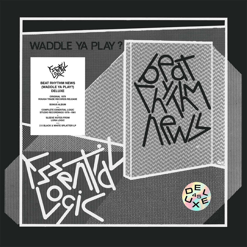 ESSENTIAL LOGIC - Beat Rhythm News (Waddle Ya Play?) [Deluxe - 45th Anniversary Edition] - 2LP - Black and White Splatter Vinyl