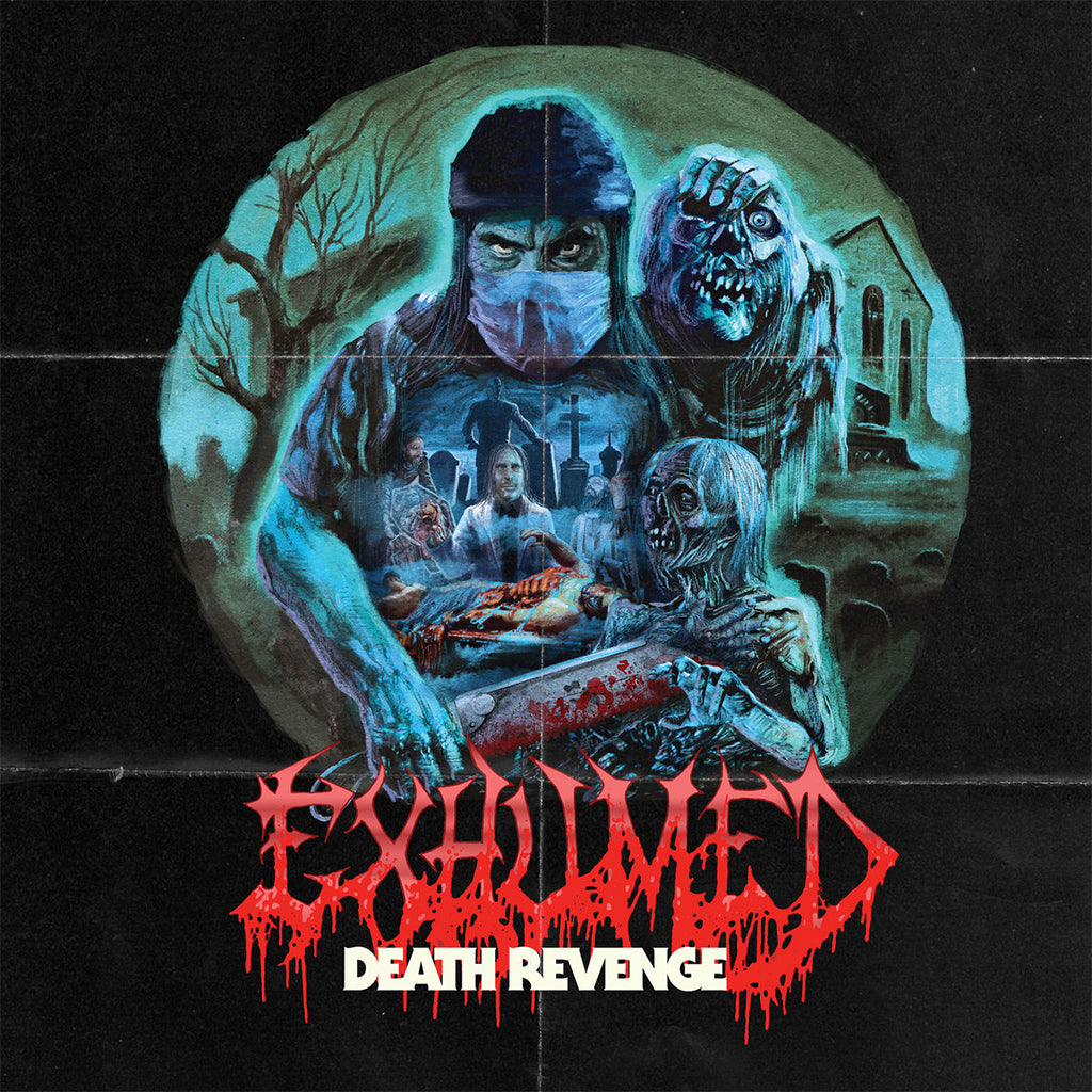EXHUMED - Death Revenge (2023 Reissue) - LP - Sea Blue & Black Ice Quad w/ Red, Bone White & Cyan Blue Splatter Vinyl [SEP 29]