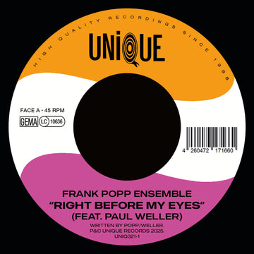 FRANK POPP ENSEMBLE AND PAUL WELLER - Right Before My Eyes - 7” - Black Vinyl [NOV 28]