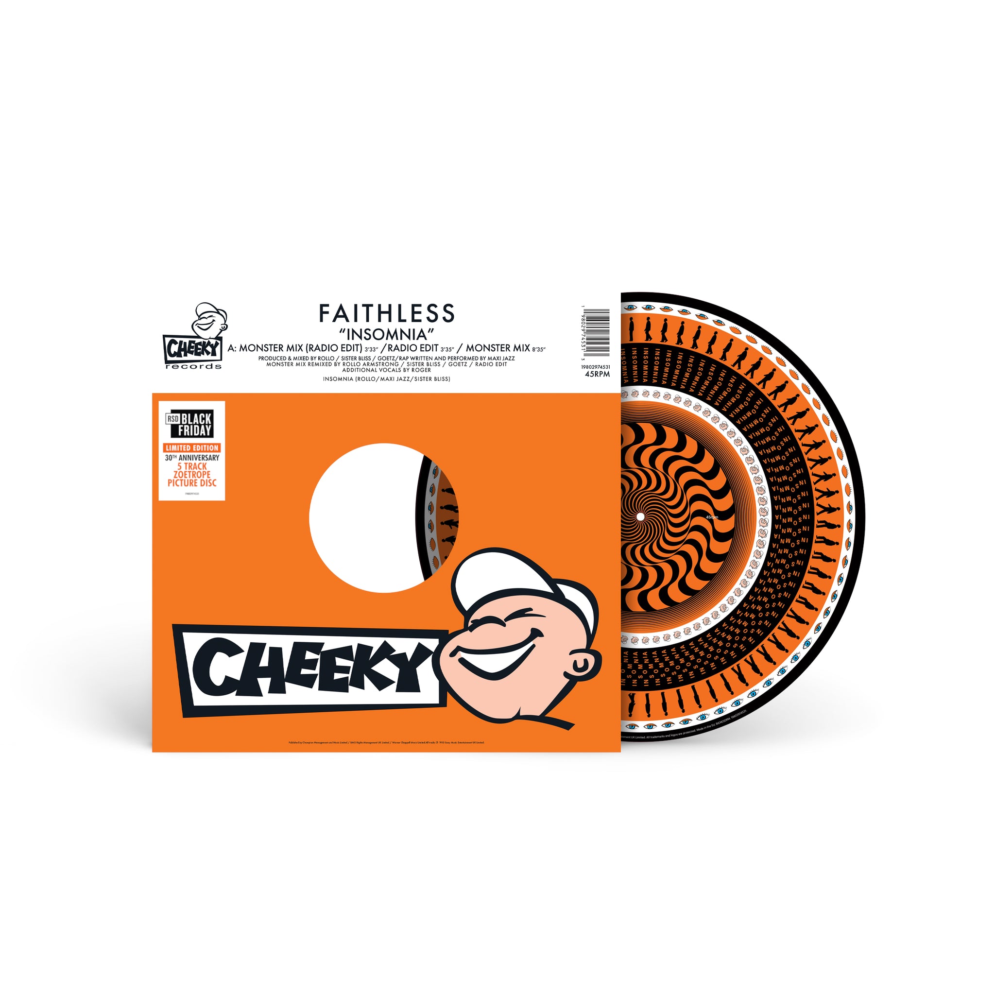 Faithless - Insomnia - 12" Zoetrope Picture Disc   [RSD Black Friday 2025]