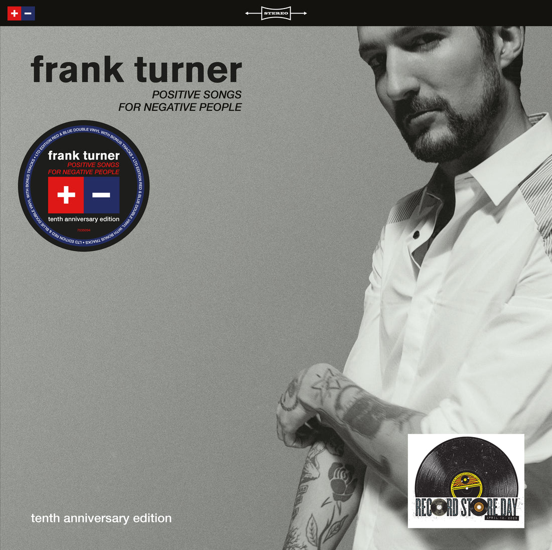 Frank Turner - Positive Songs For Negative People (10th Anniversary Edition) - 2LP - Red & Blue Vinyl  [Record Store Day 2025]