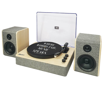 GADHOUSE - Dean & Joan - Turntable & Speaker System (Haze Grey Colour)