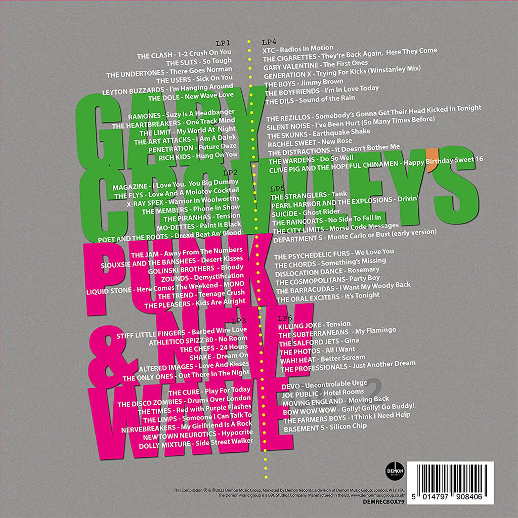VARIOUS - Gary Crowley’s Punk & New Wave Vol. 2 (w/ SIGNED Insert) - 6LP - Black Vinyl Box Set