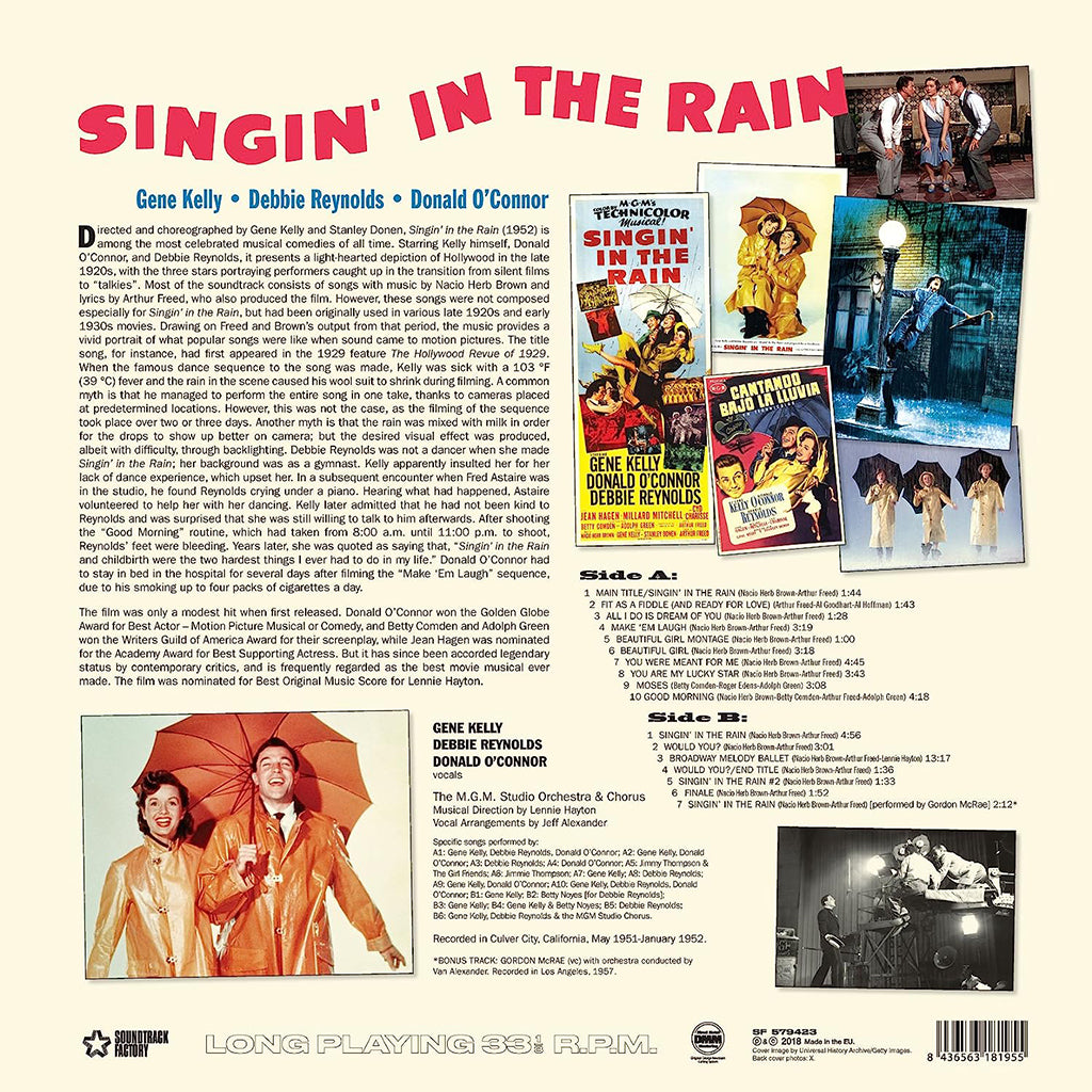 GENE KELLY - Singin' In The Rain (Original Soundtrack) [2023 Reissue with Bonus Track] - LP - 180g Vinyl