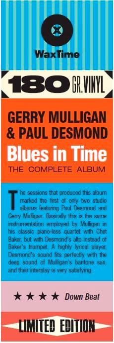 GERRY MULLIGAN & PAUL DESMOND QUARTET - Blues In Time (Waxtime Reissue) - LP - 180g Vinyl