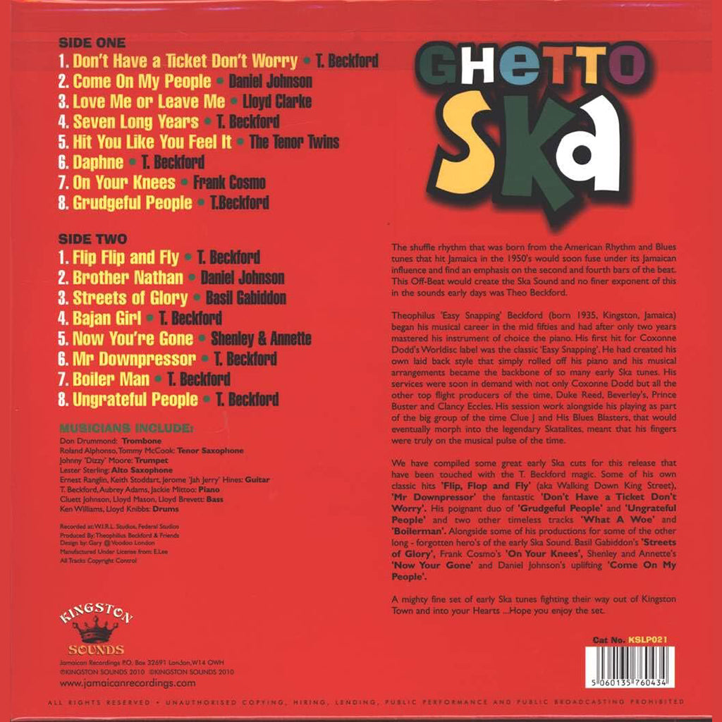 VARIOUS - Ghetto Ska (Reissue) - LP - Vinyl