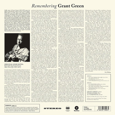 GRANT GREEN - Remembering (2024 Waxtime Reissue) - LP - 180g Vinyl